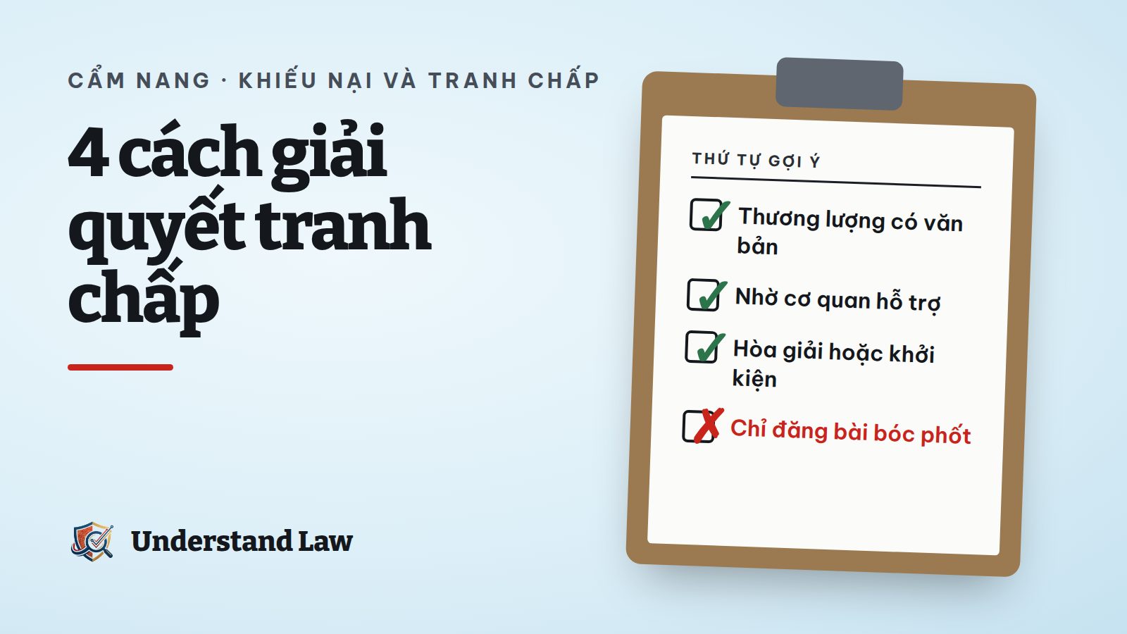 Bảng kiểm bốn bước giải quyết tranh chấp với shop