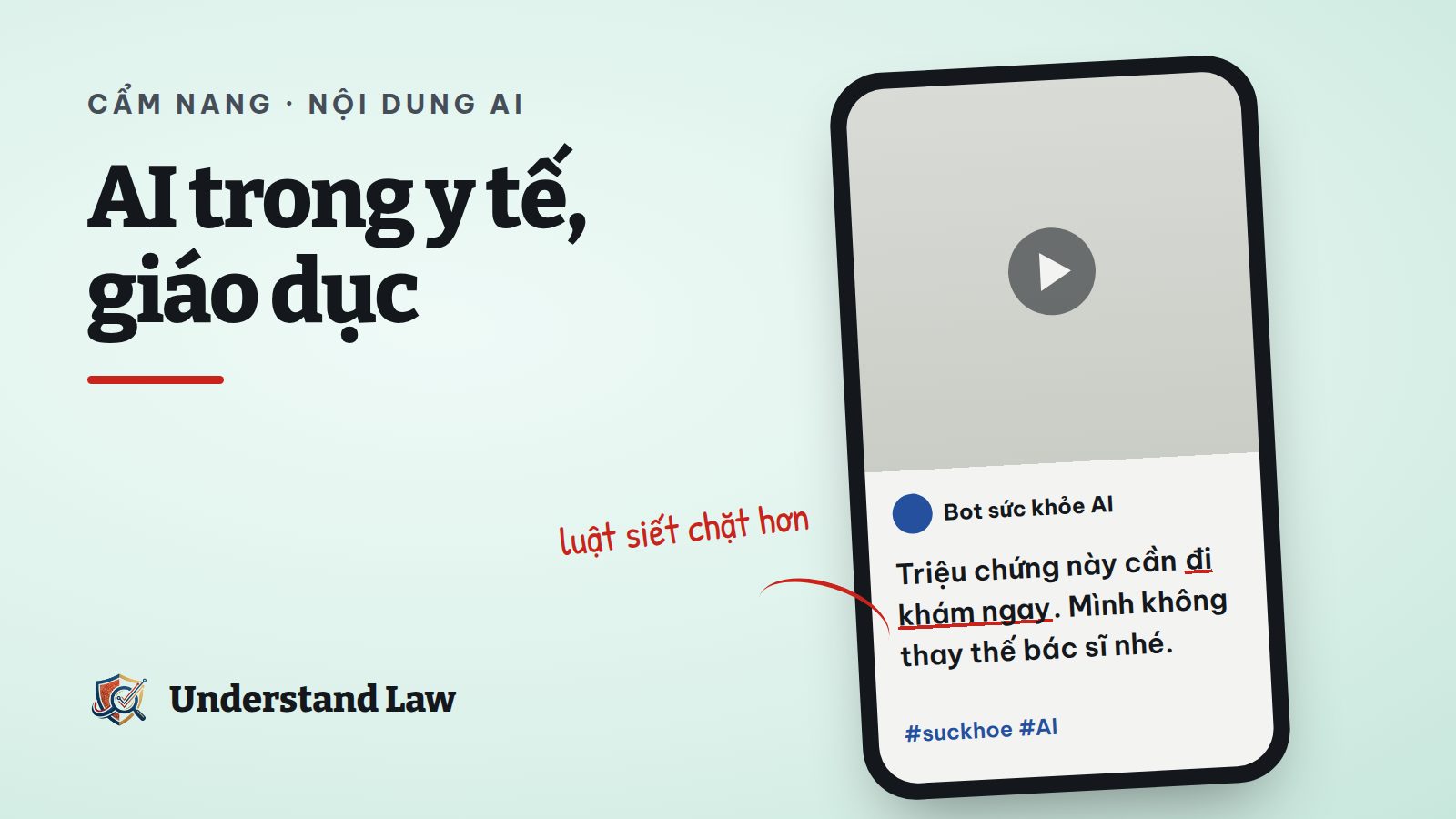Màn hình chat bot sức khỏe AI kèm ghi chú không thay thế bác sĩ