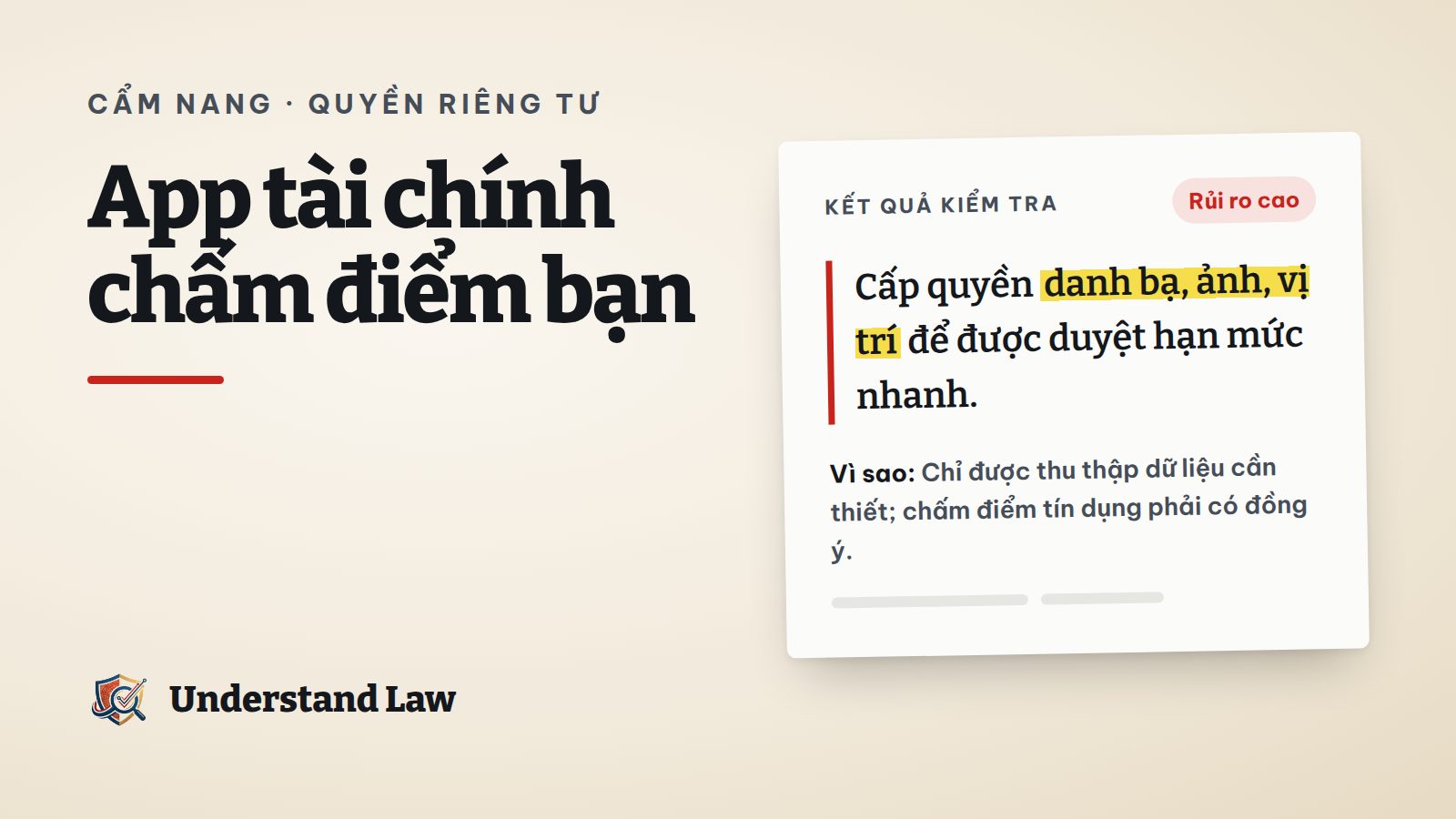 Ứng dụng vay xin quyền truy cập danh bạ và chấm điểm