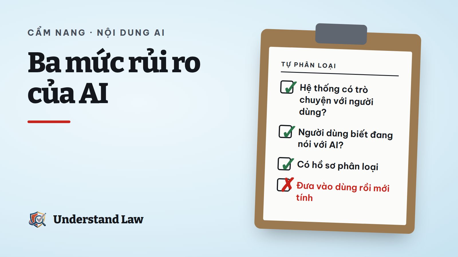 Bảng kiểm phân loại rủi ro hệ thống AI trước khi đưa vào sử dụng