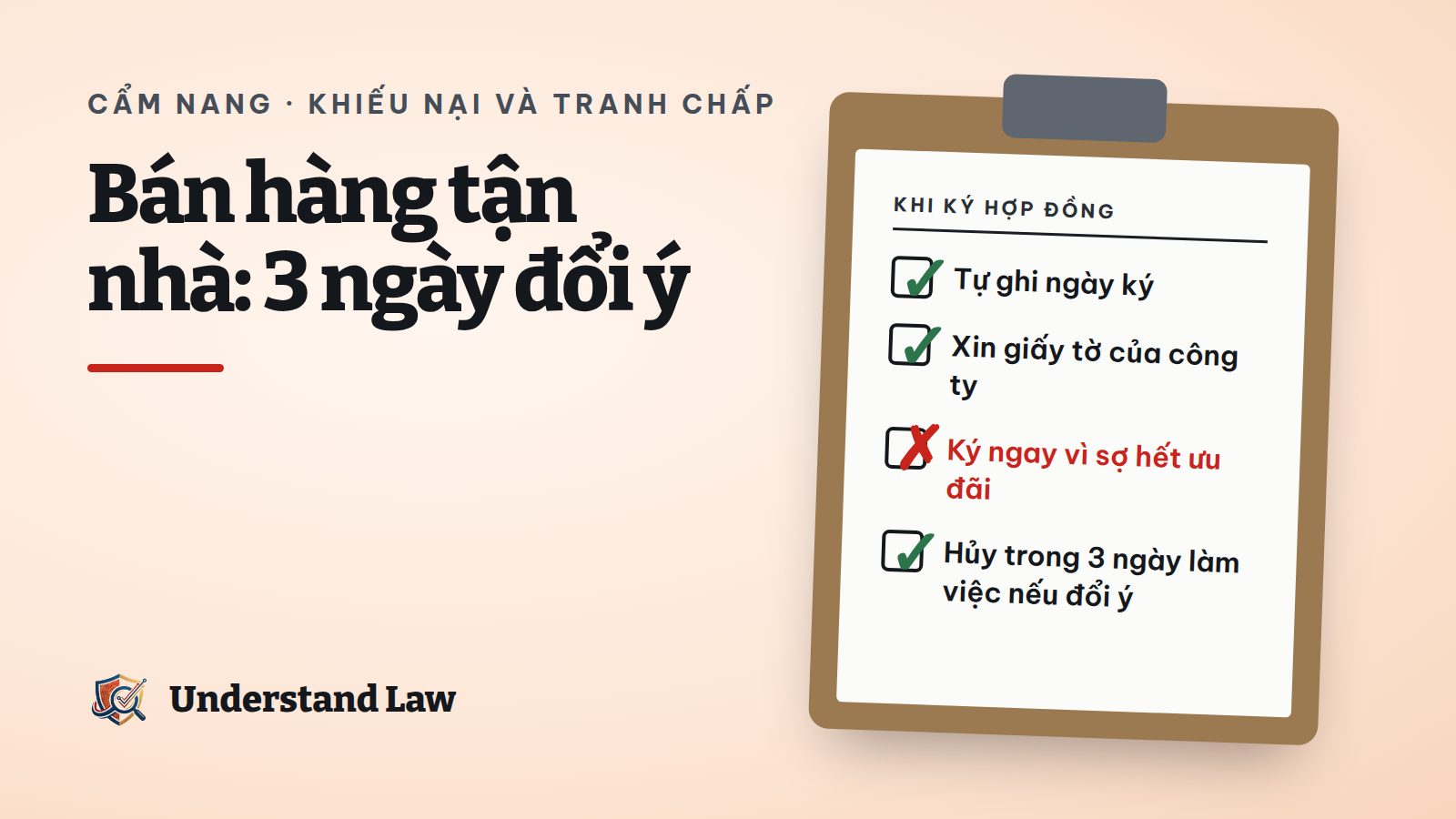 Bảng kiểm khi mua hàng từ người bán tận nhà