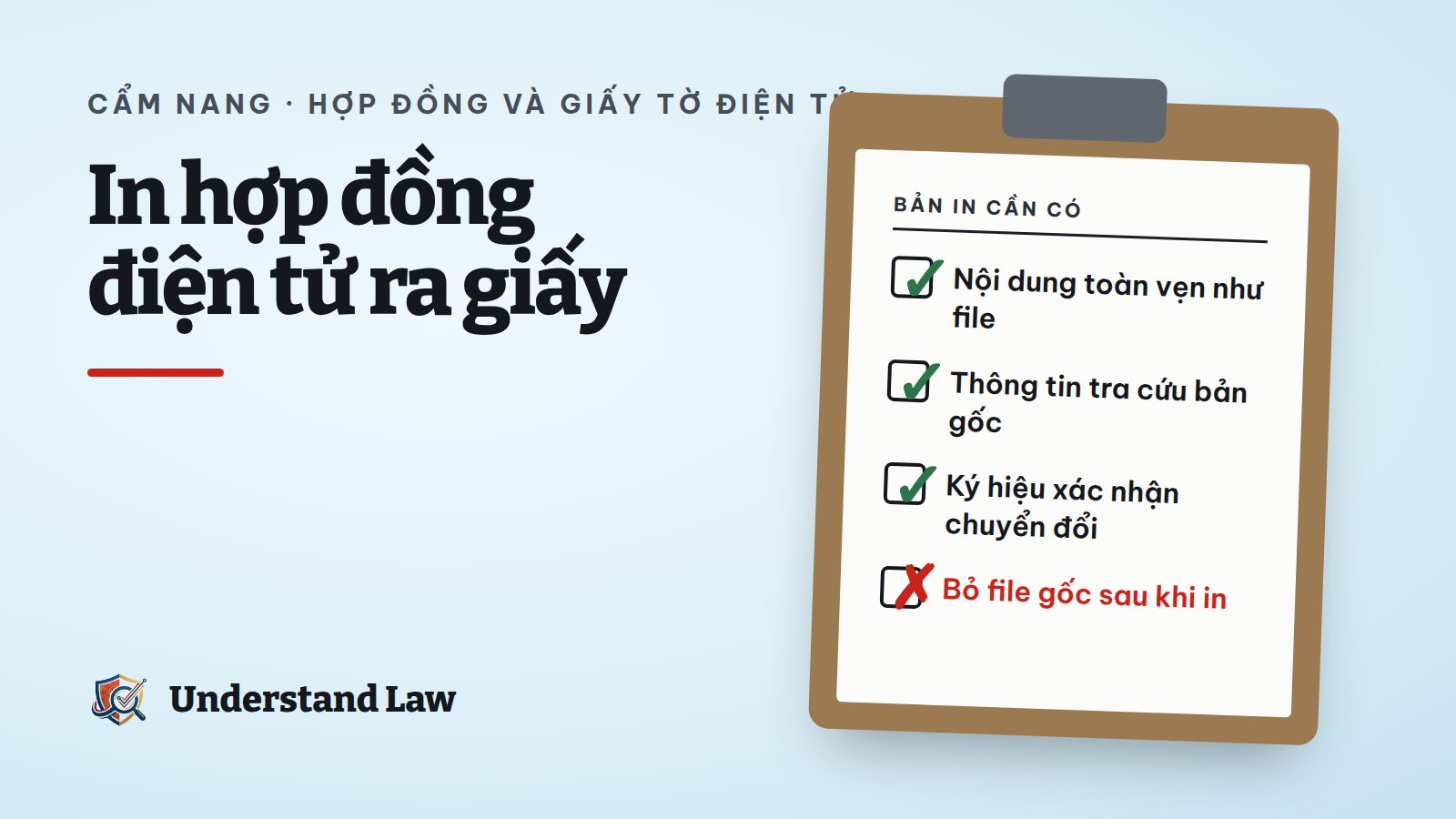 Bảng kiểm khi in hợp đồng điện tử ra giấy