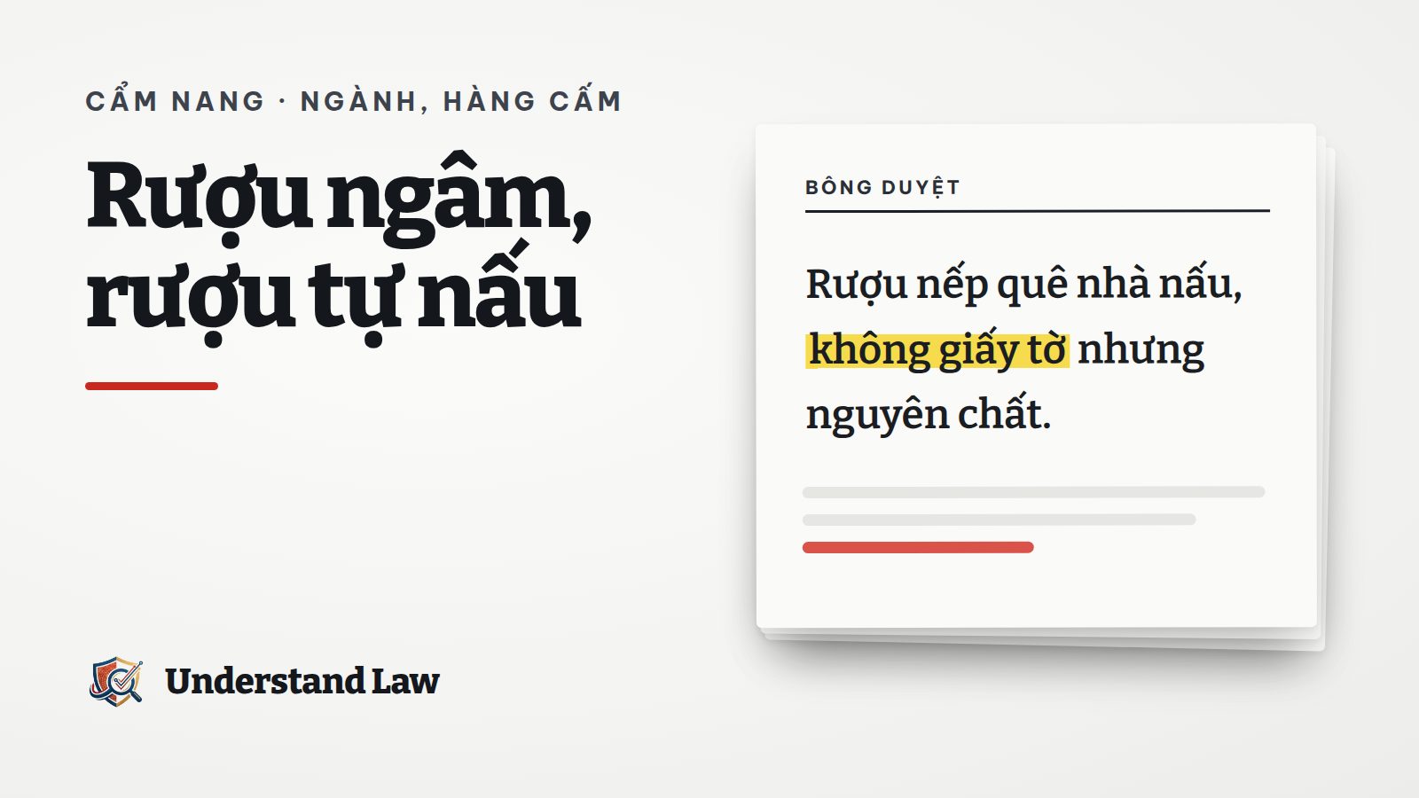 Tờ bông duyệt với câu rượu nhà nấu không giấy tờ được tô vàng