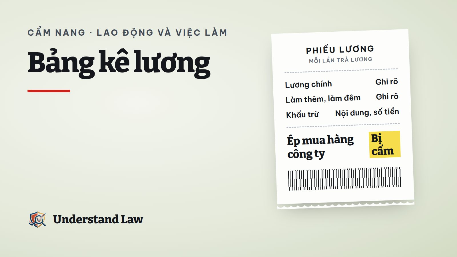 Phiếu lương chi tiết với các dòng khấu trừ được đánh dấu