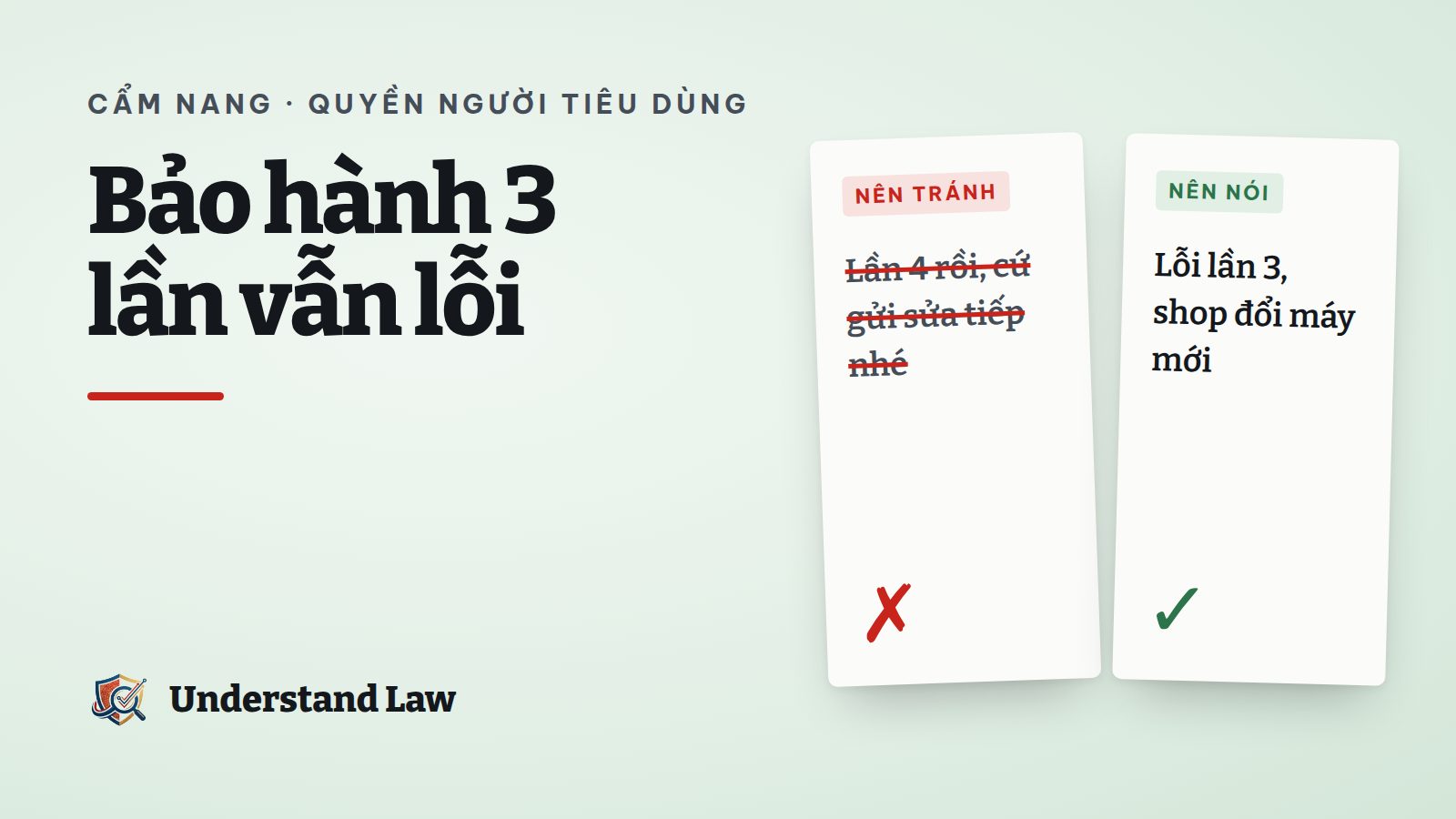 Hai thẻ so sánh câu trả lời bảo hành nên tránh và nên dùng