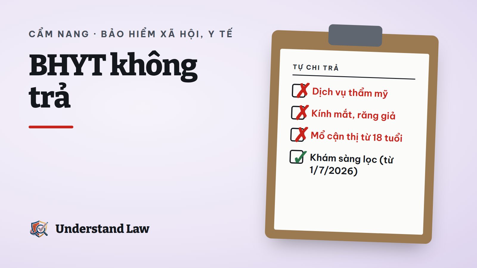 Cặp kính mắt và chiếc răng giả đặt cạnh thẻ bảo hiểm y tế bị gạch