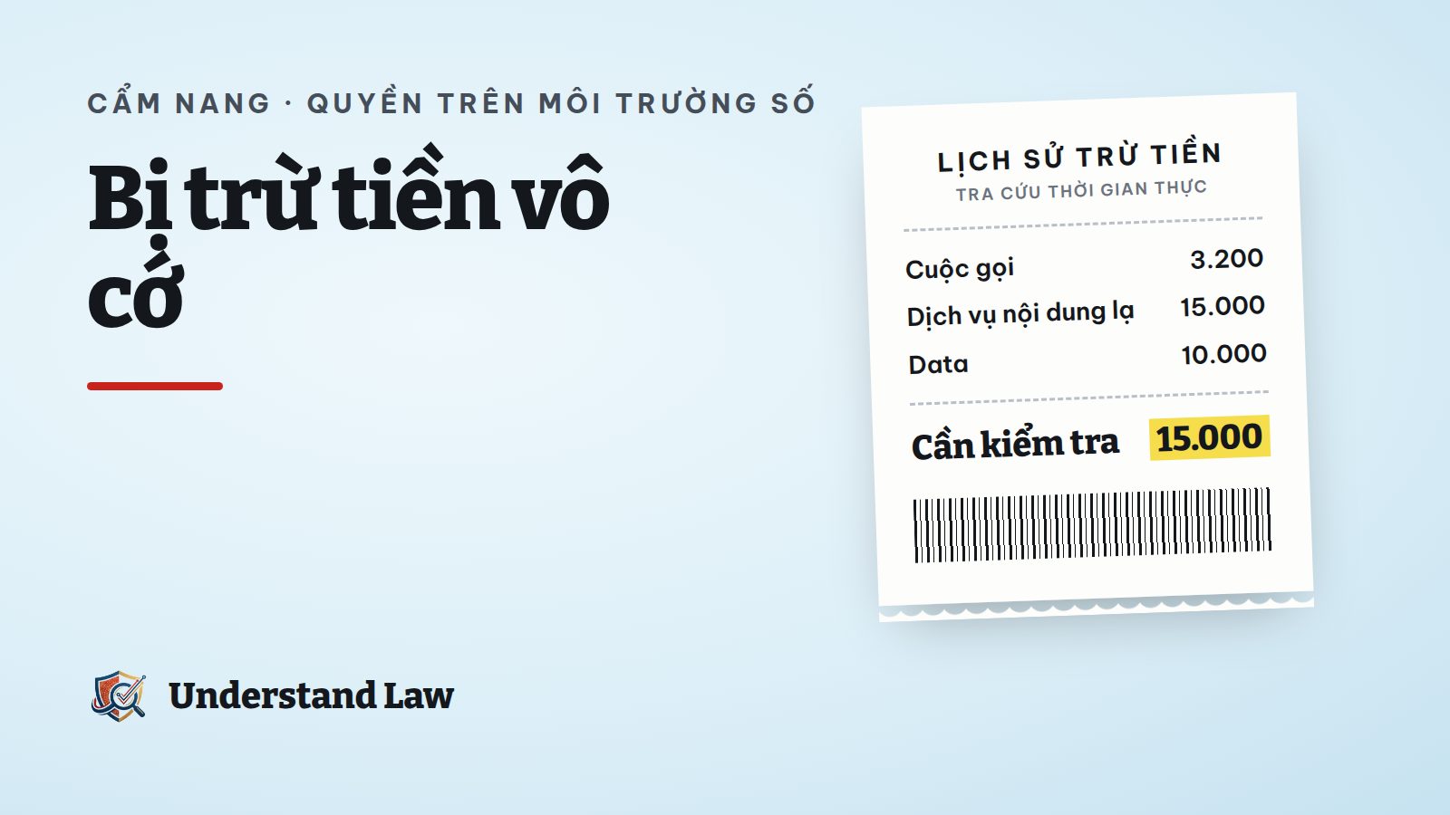 Lịch sử trừ tiền tài khoản điện thoại có dòng bất thường