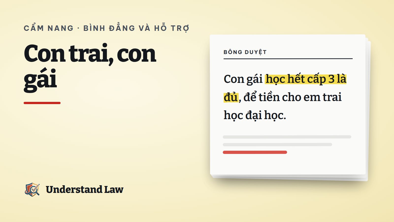 Bố mẹ cùng giúp con trai và con gái học bài