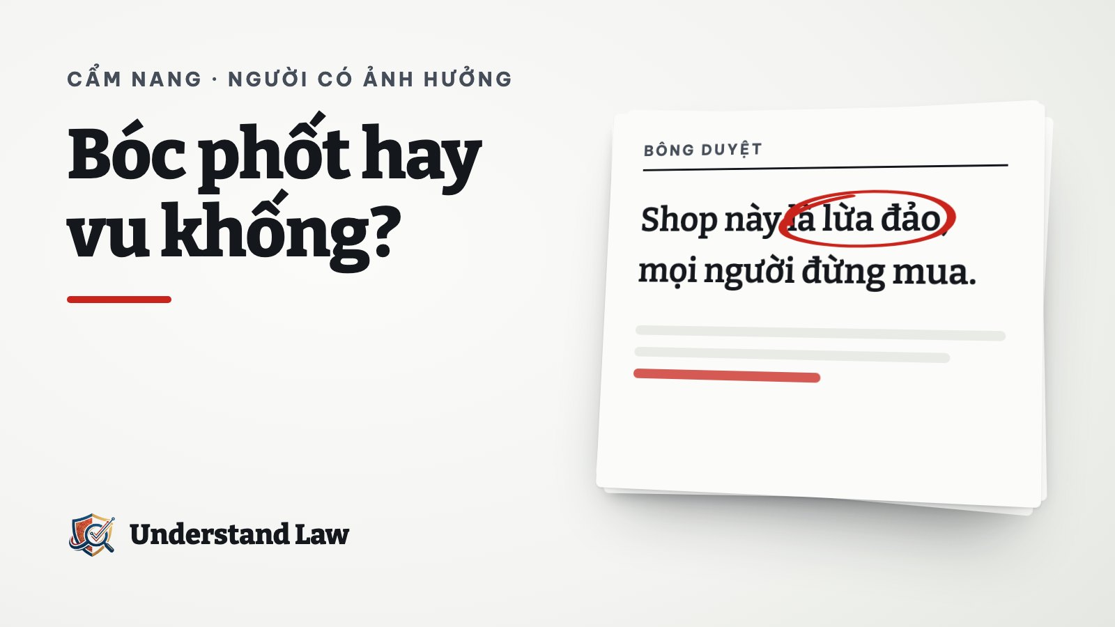 Tờ bông duyệt với cụm là lừa đảo bị bút đỏ khoanh tròn