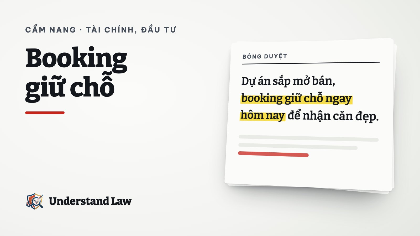 Tờ bông duyệt với cụm booking giữ chỗ ngay hôm nay bị bút đỏ đánh dấu