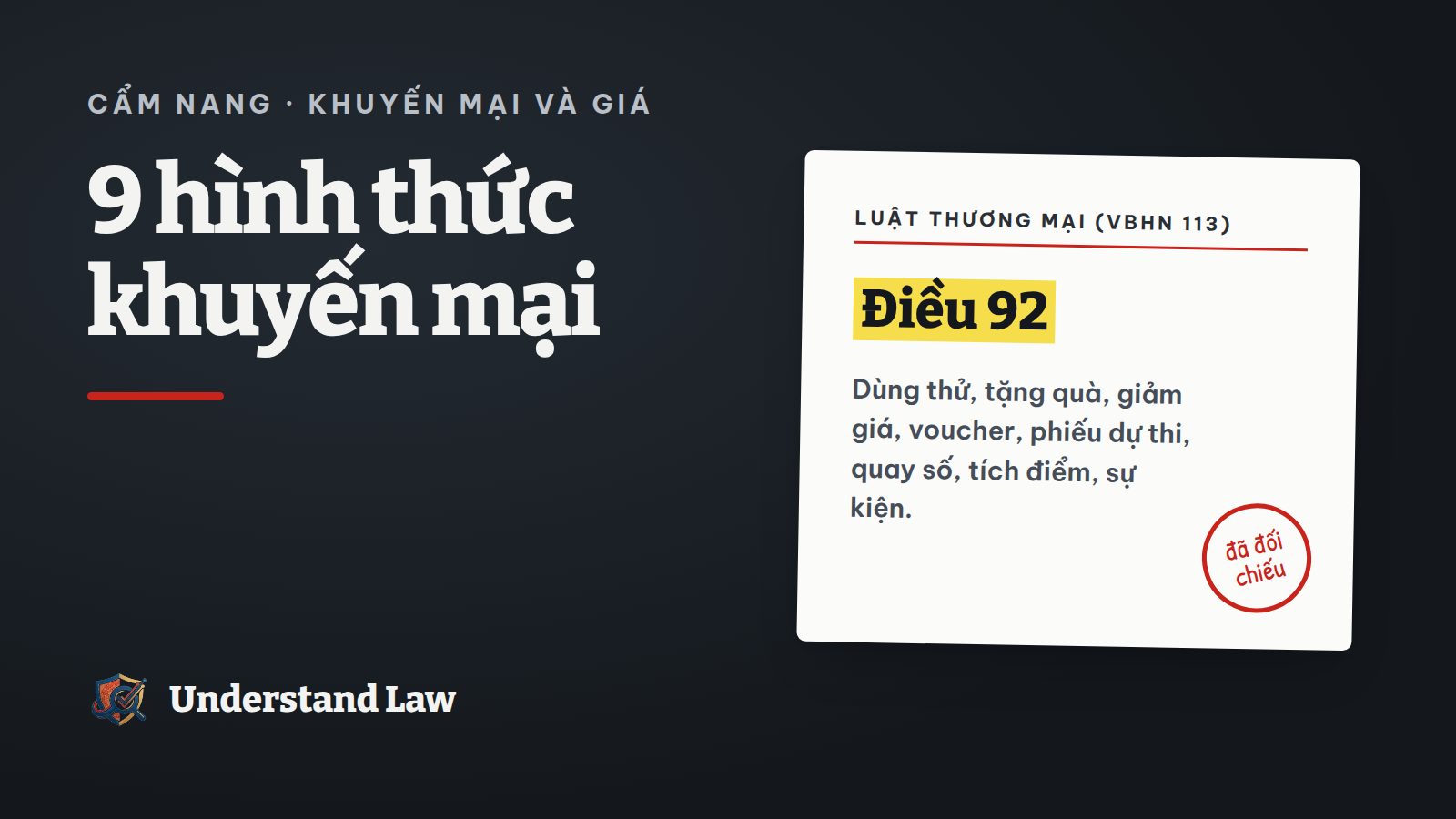 Thẻ trích Luật Thương mại Điều 92 về các hình thức khuyến mại