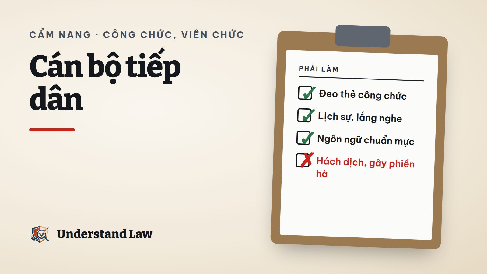Quầy tiếp dân, cán bộ đeo thẻ công chức