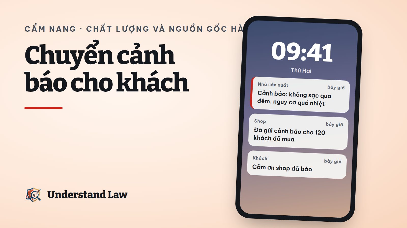 Tin nhắn cảnh báo rủi ro gửi khách đã mua