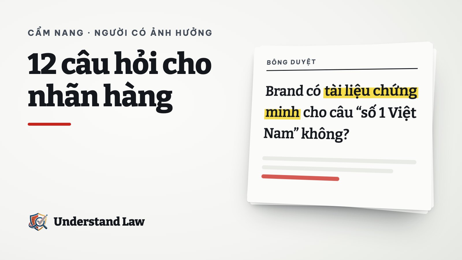 Tờ bông duyệt minh hoạ bài: 12 câu hỏi cho nhãn hàng