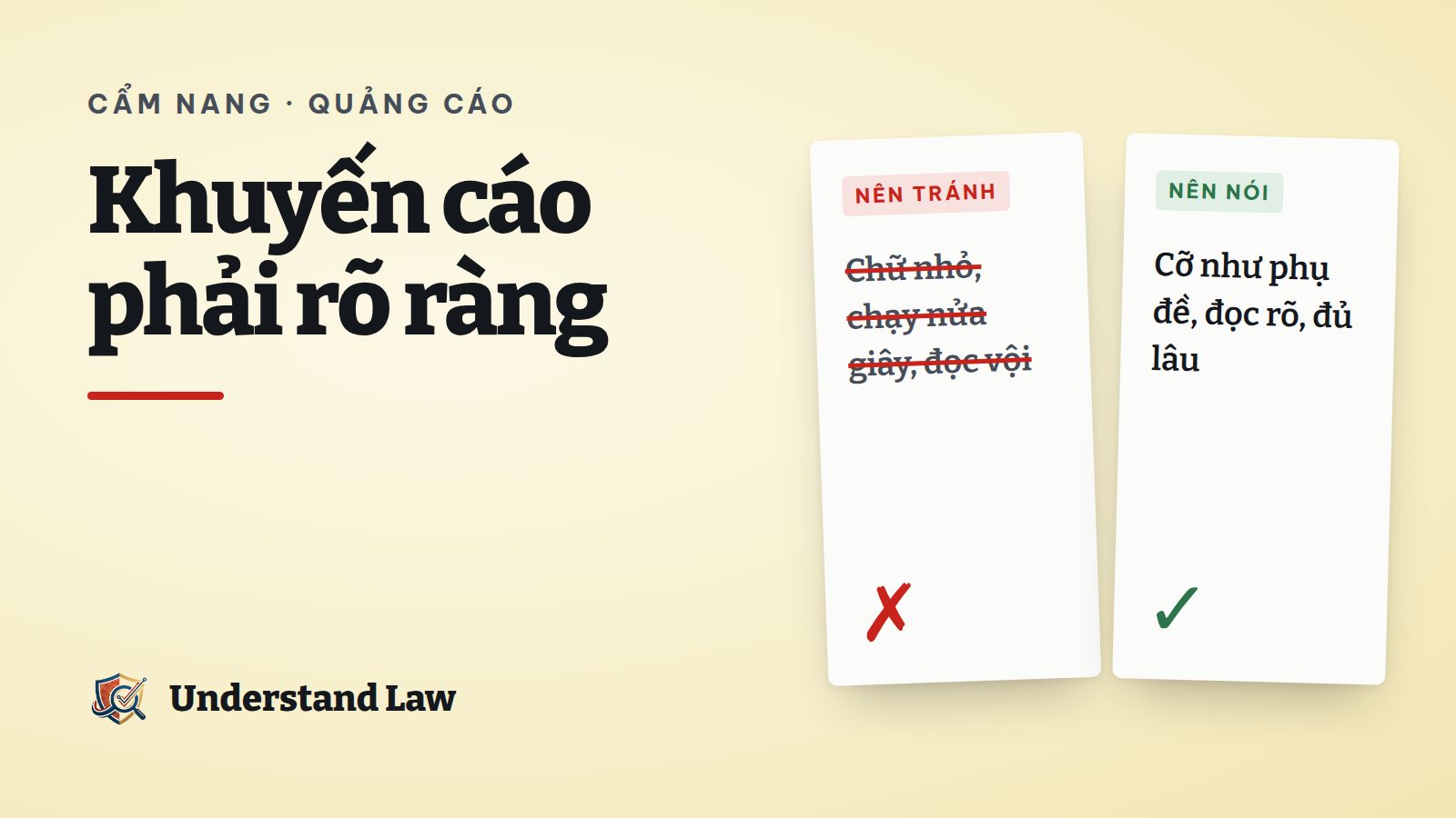 Hai thẻ so sánh cách thể hiện câu khuyến cáo nên tránh và nên dùng