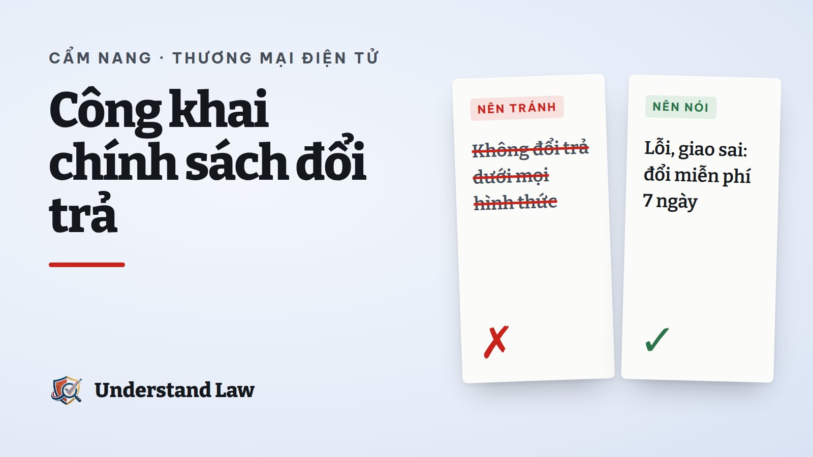 Hai thẻ so sánh chính sách đổi trả nên tránh và nên dùng