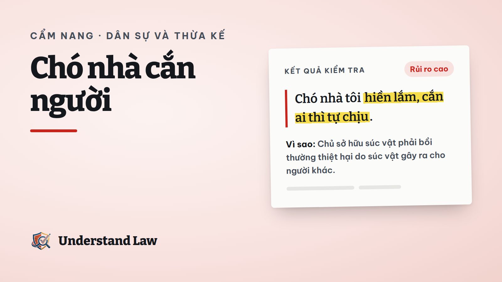 Chú chó sủa trước cổng nhà với biển cẩn thận chó dữ