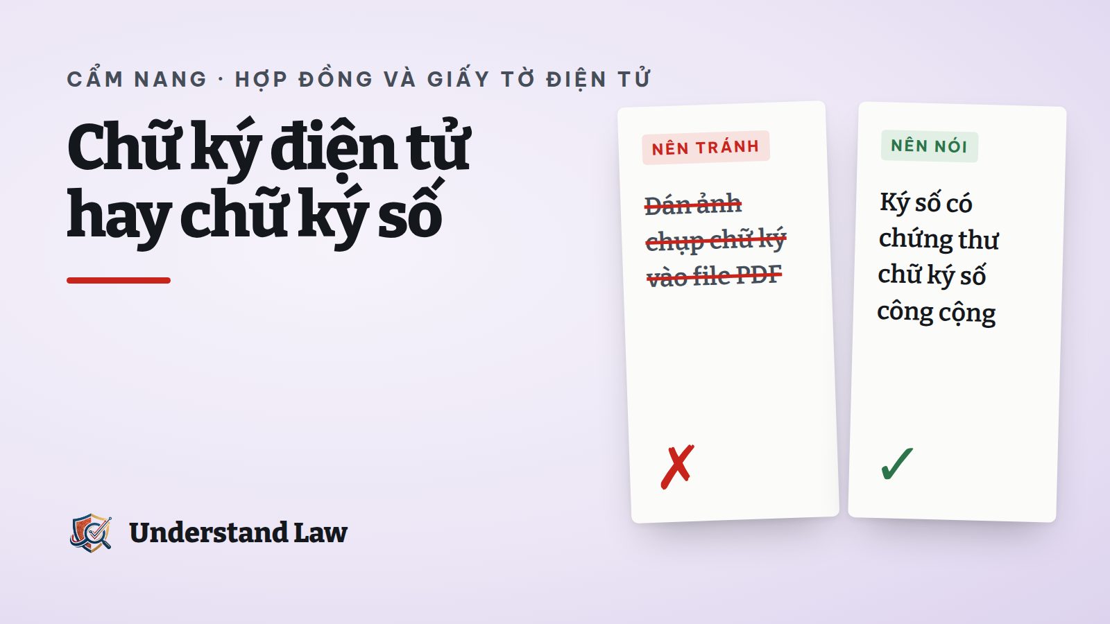 Hai cột so sánh ảnh chữ ký dán vào file và chữ ký số có chứng thư