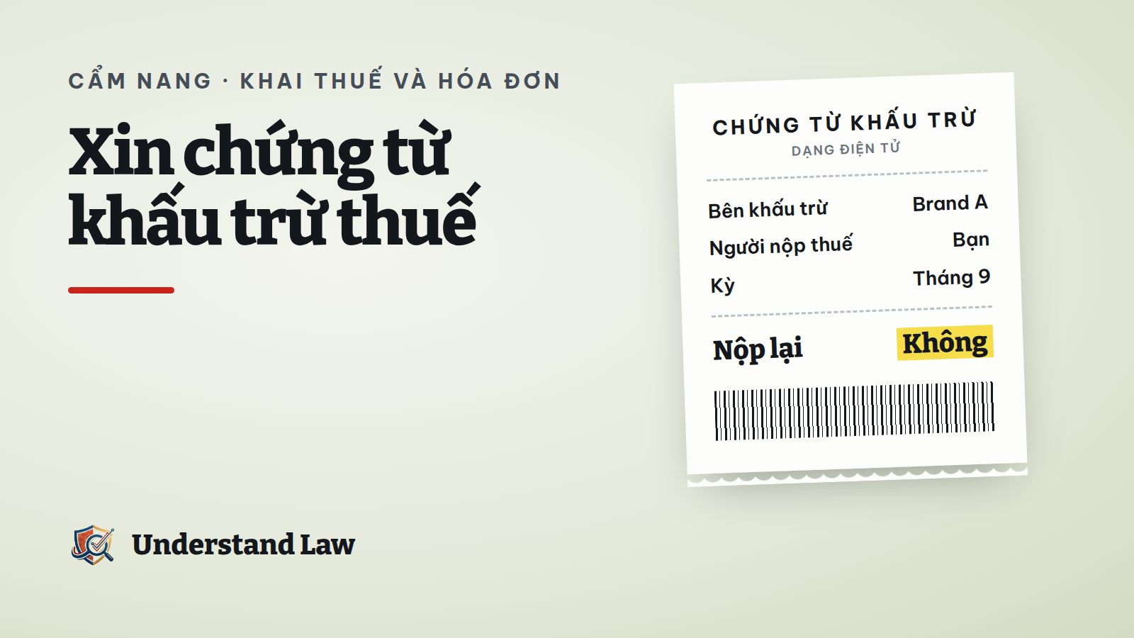 Bảng kê tham khảo chứng từ khấu trừ thuế do Brand cấp