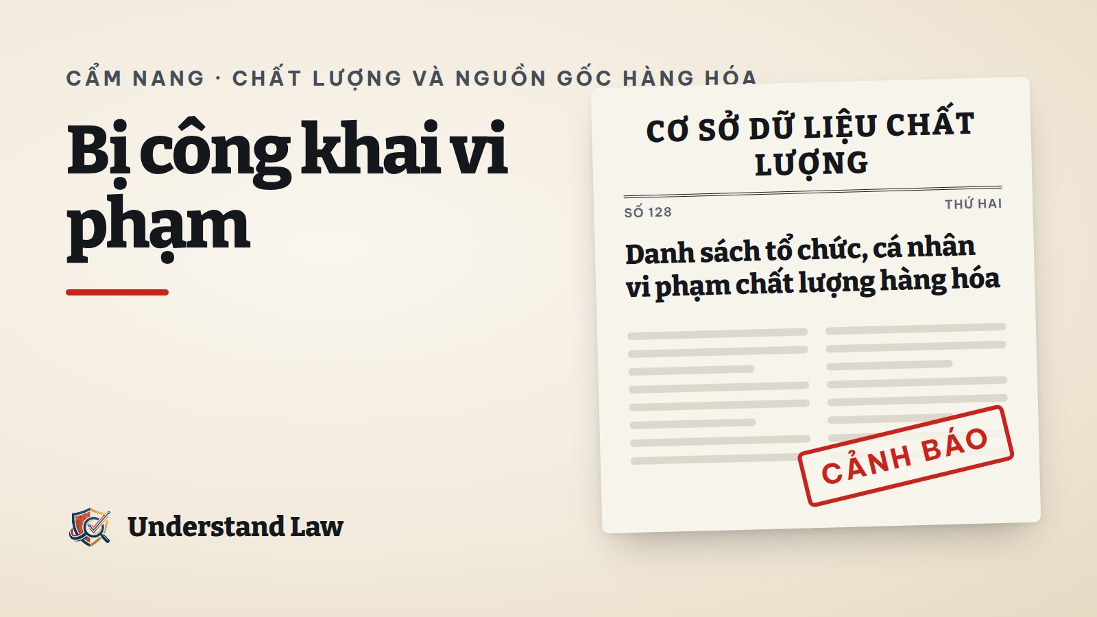 Bảng công khai danh sách vi phạm chất lượng