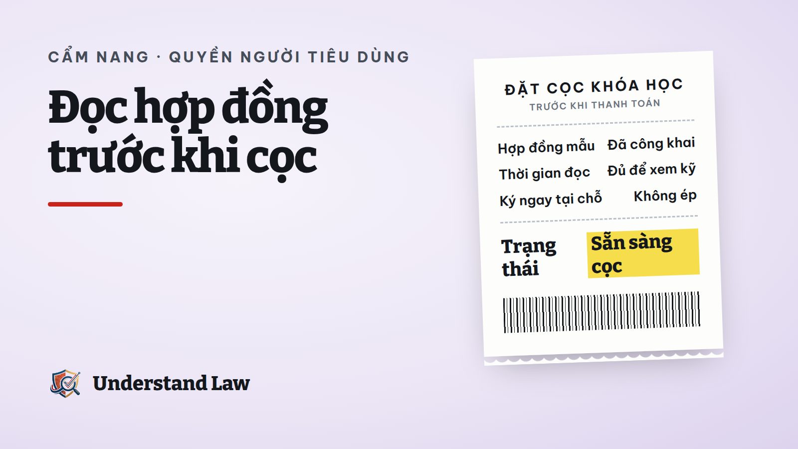 Màn hình đặt cọc có đường dẫn đọc hợp đồng mẫu