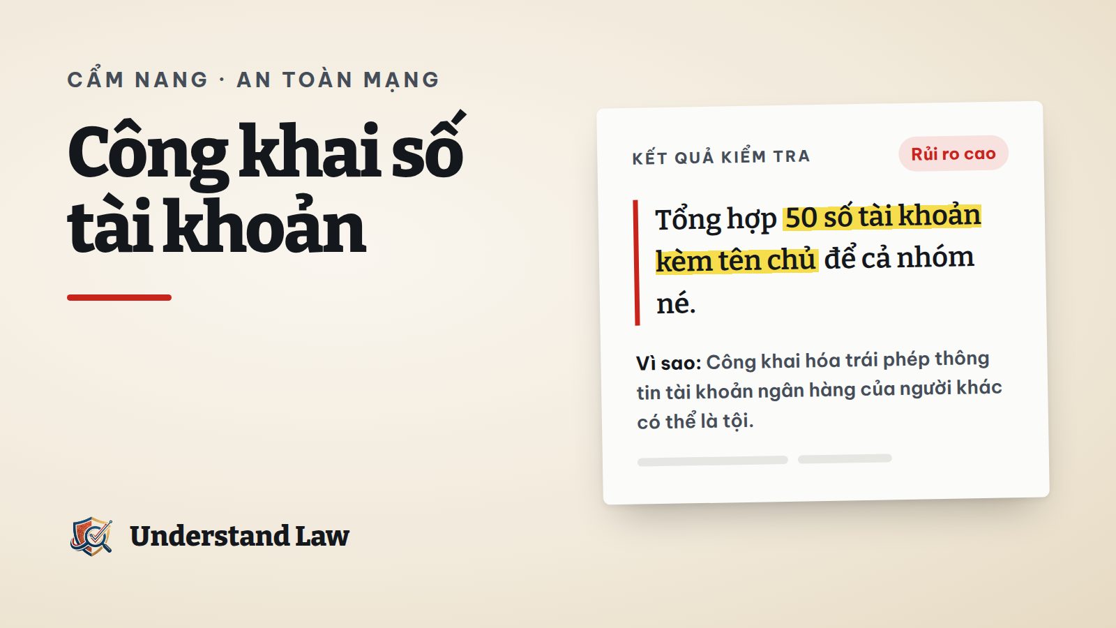 Danh sách số tài khoản bị che trong bài cảnh báo