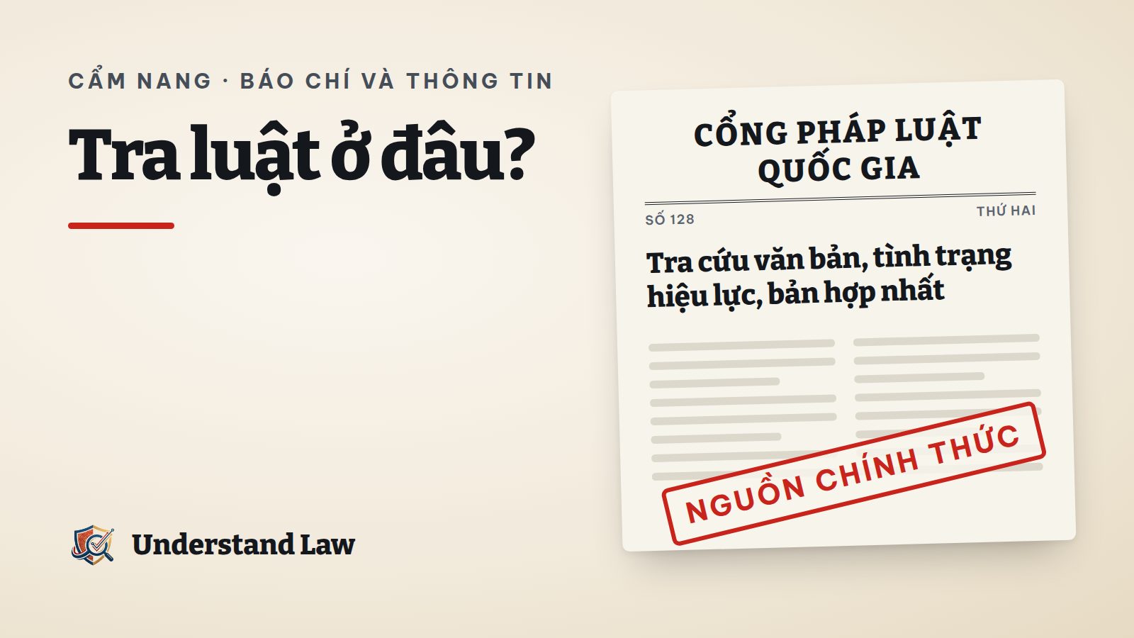 Giao diện tra cứu văn bản trên cổng pháp luật