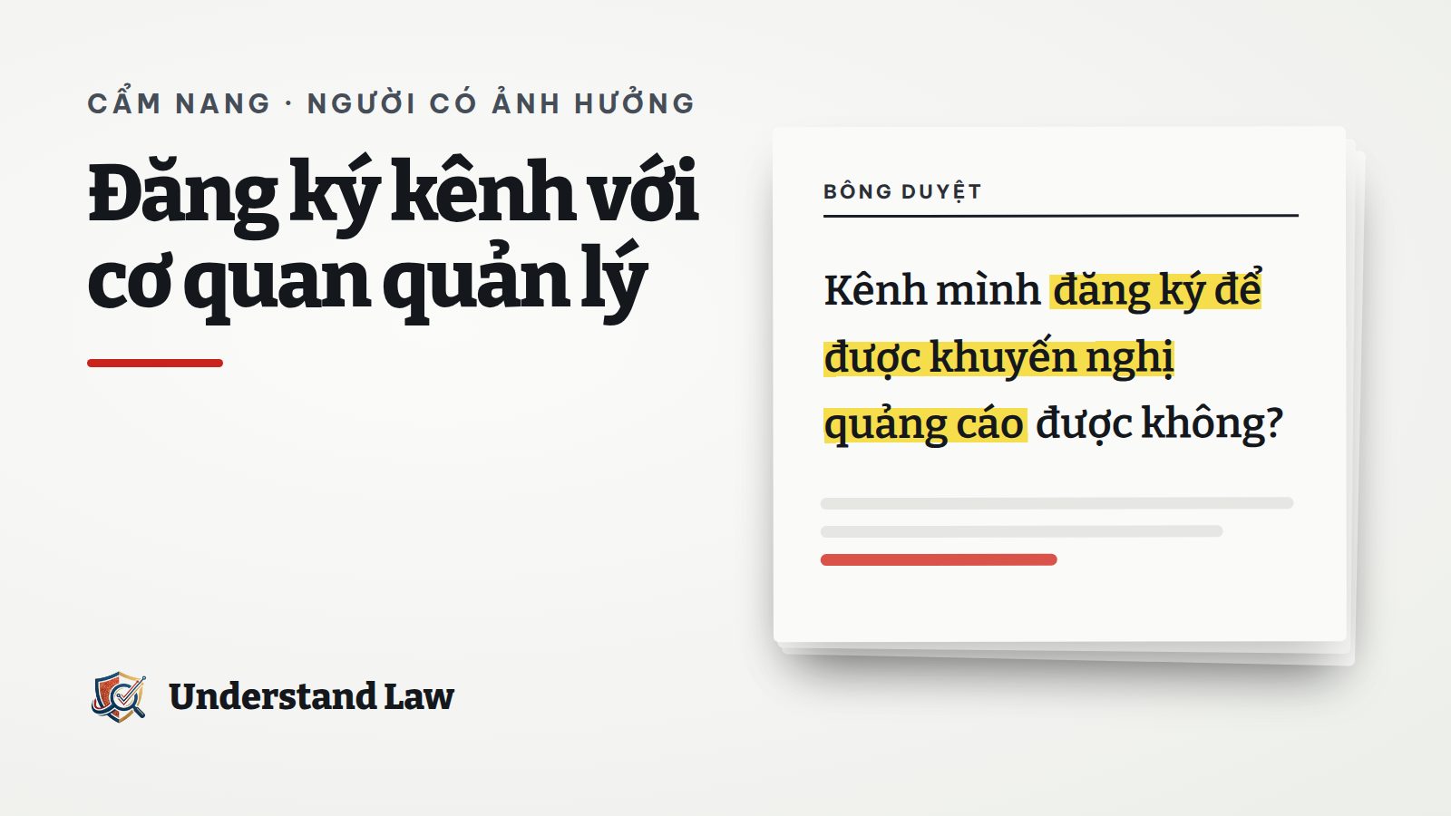 Tờ bông duyệt với câu đăng ký kênh để được khuyến nghị quảng cáo được tô vàng