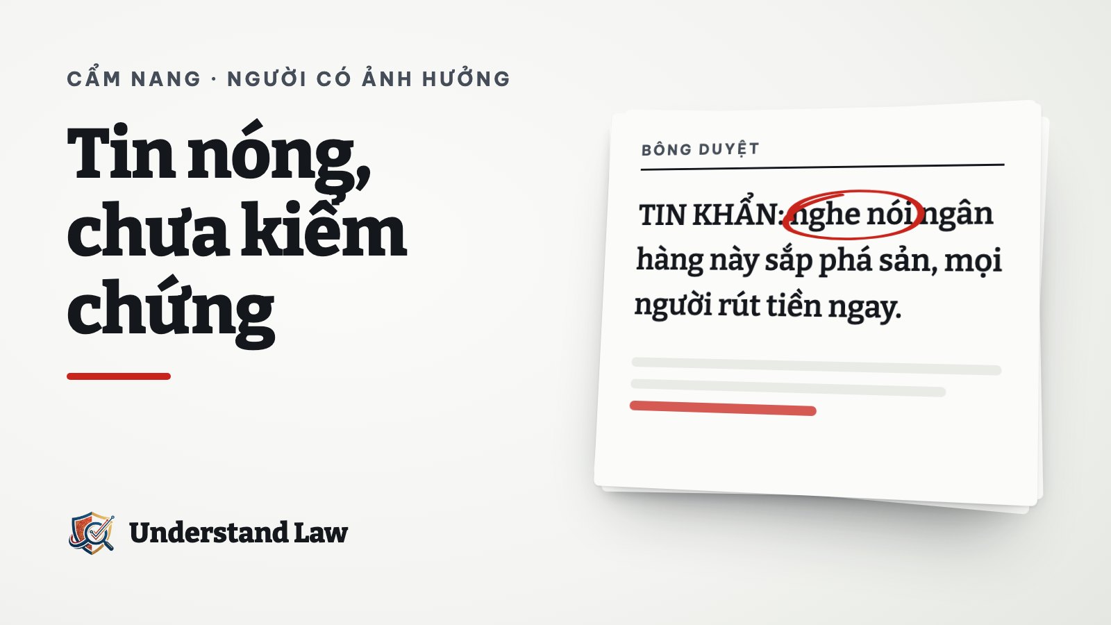 Tờ bông duyệt với cụm nghe nói trong một tin khẩn bị bút đỏ khoanh tròn