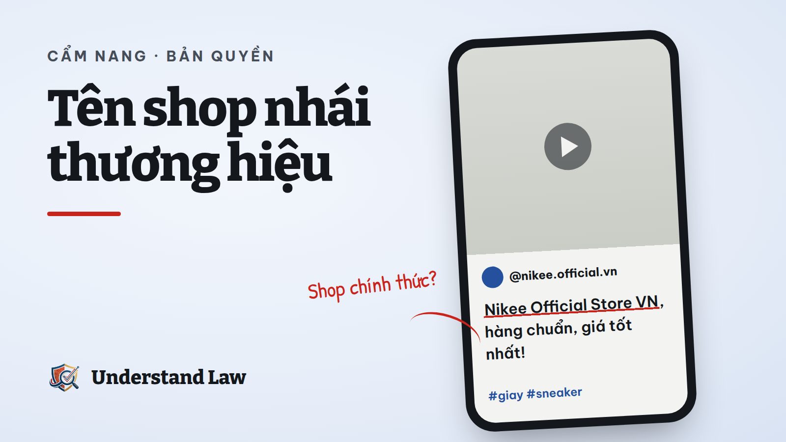 Khung điện thoại với tên shop gần giống thương hiệu nổi tiếng