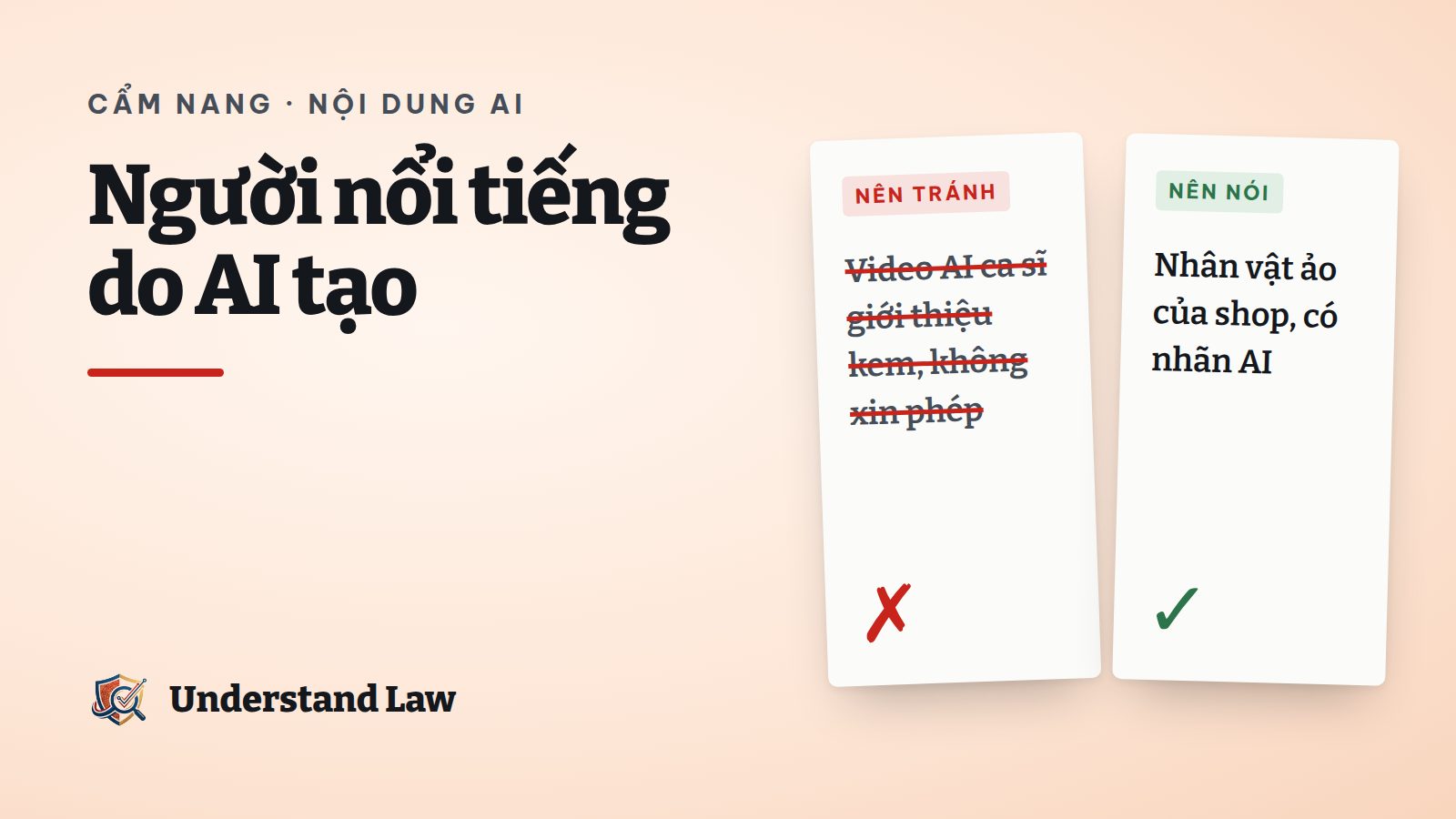 Hai cột so sánh dùng gương mặt ca sĩ bằng AI không xin phép và nhân vật ảo có nhãn
