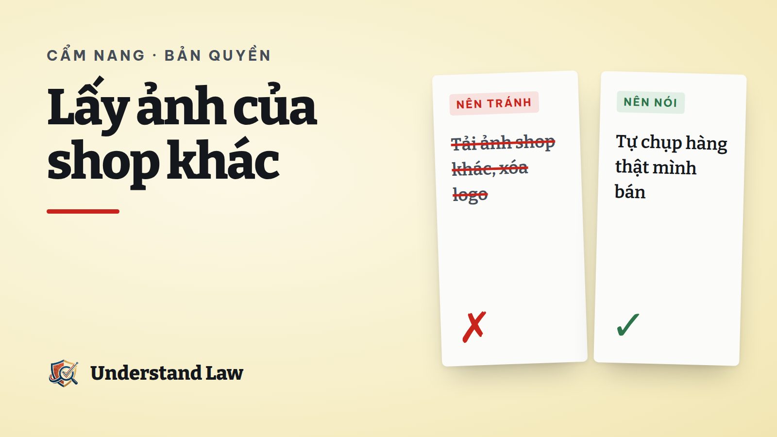 Hai thẻ so sánh cách dùng ảnh sản phẩm nên tránh và nên làm