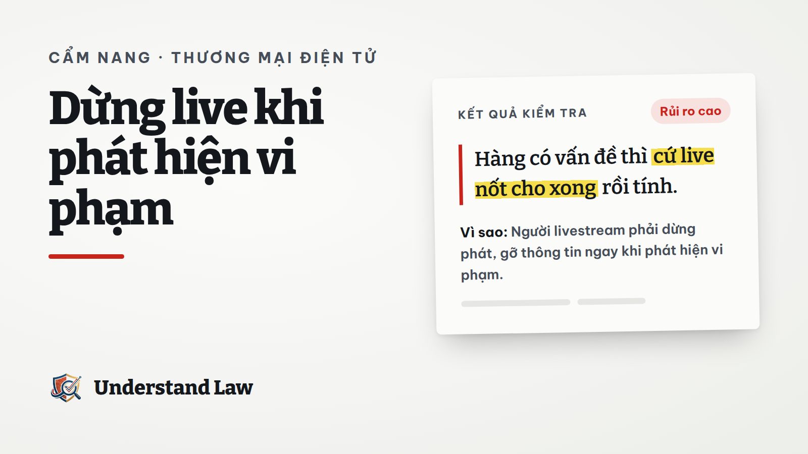 Thẻ kết quả kiểm tra rủi ro cao cho câu cứ live nốt cho xong