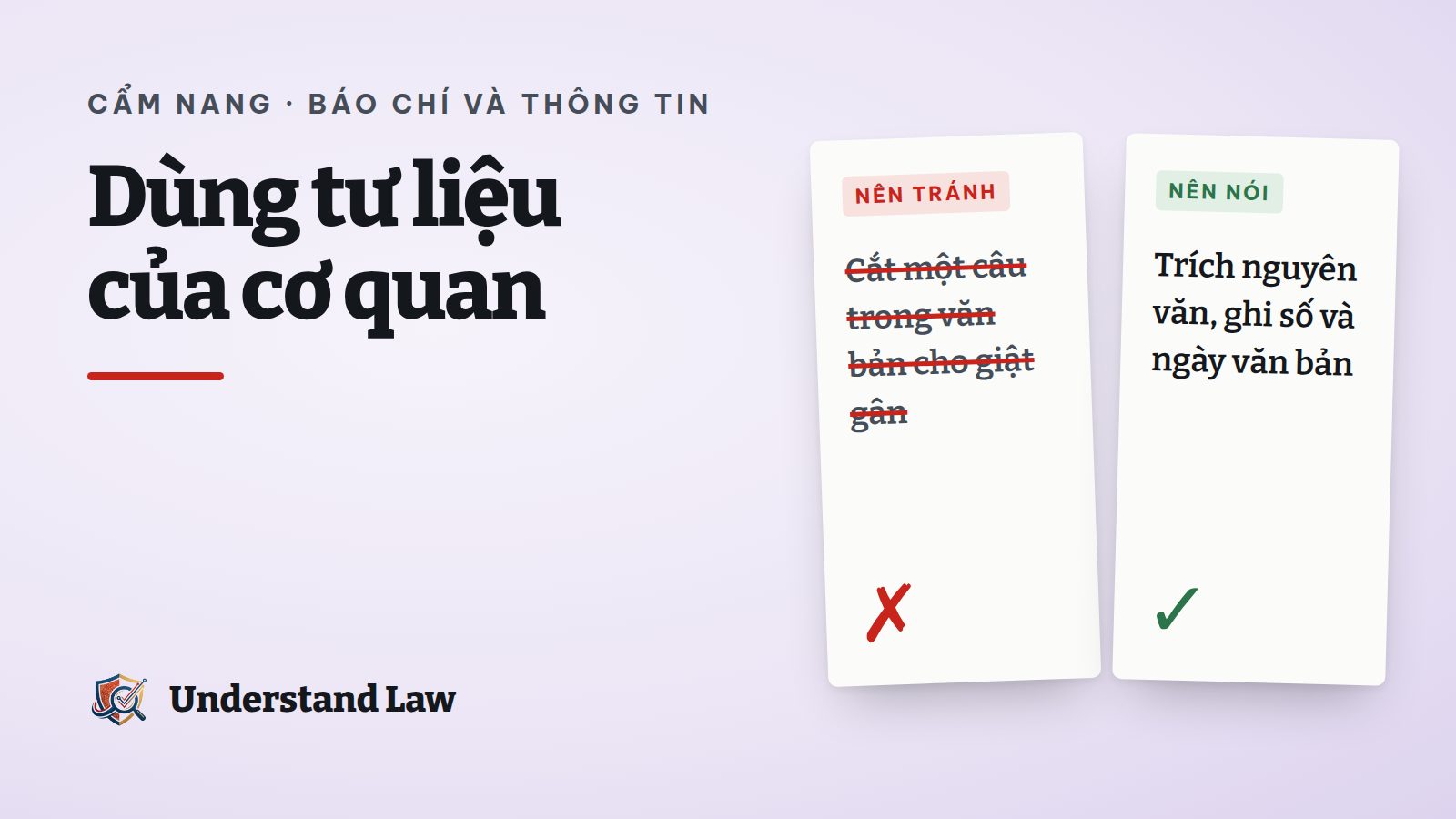 Hai cột so sánh trích văn bản đúng ngữ cảnh và cắt câu gây hiểu sai