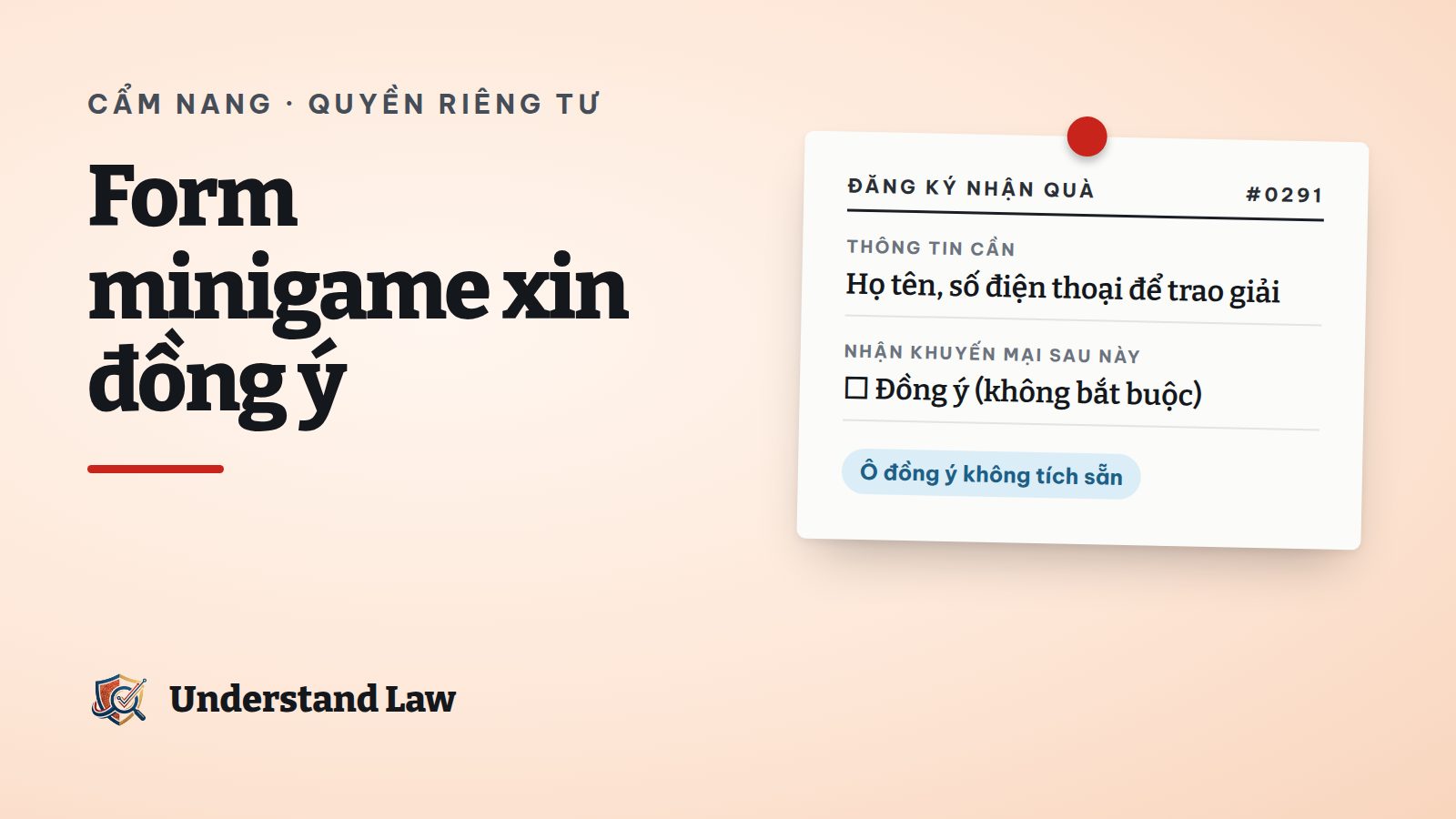 Phiếu đăng ký minigame với ô đồng ý chưa được đánh dấu sẵn