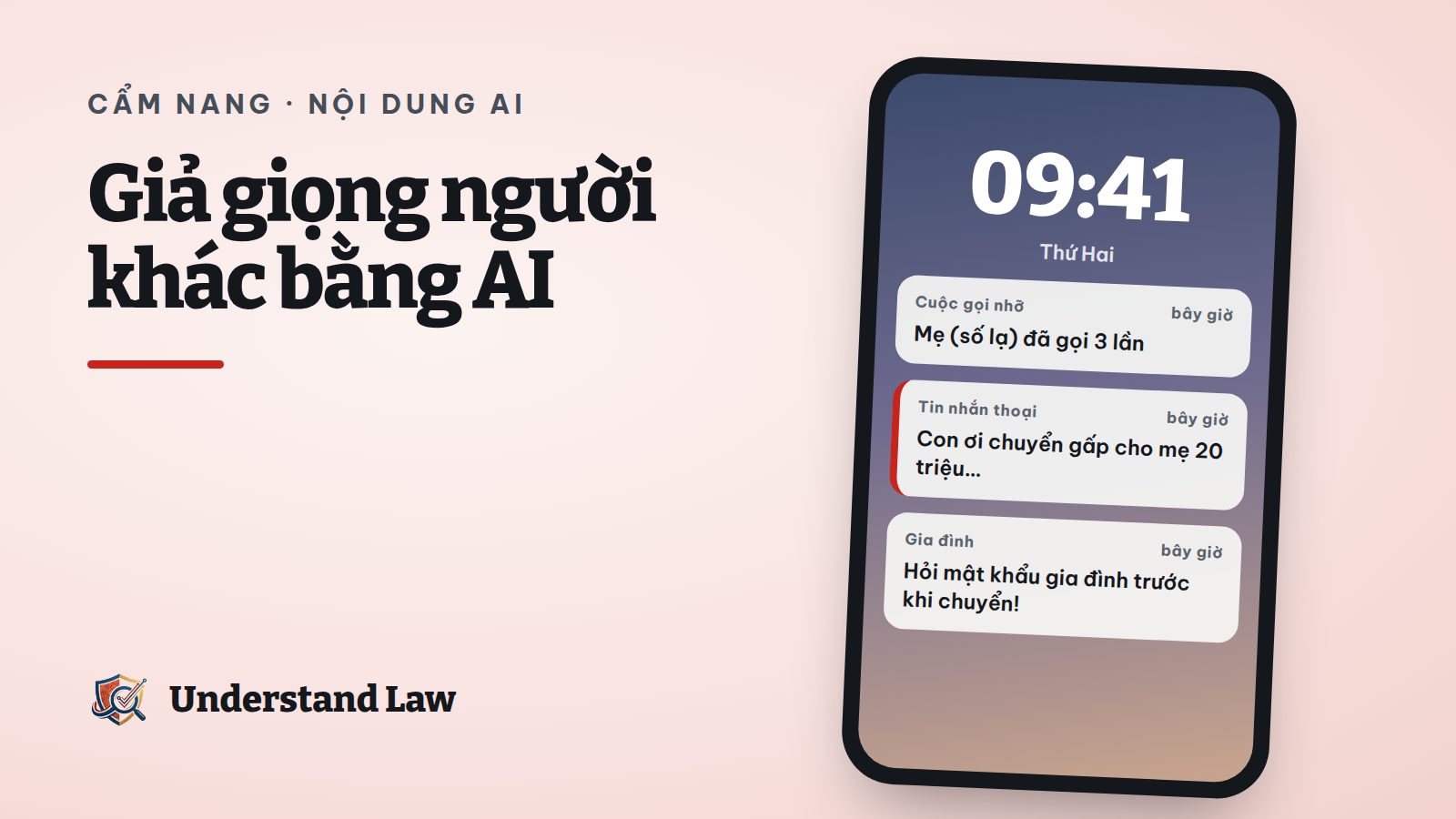 Màn hình điện thoại với cuộc gọi giả giọng người thân xin chuyển tiền