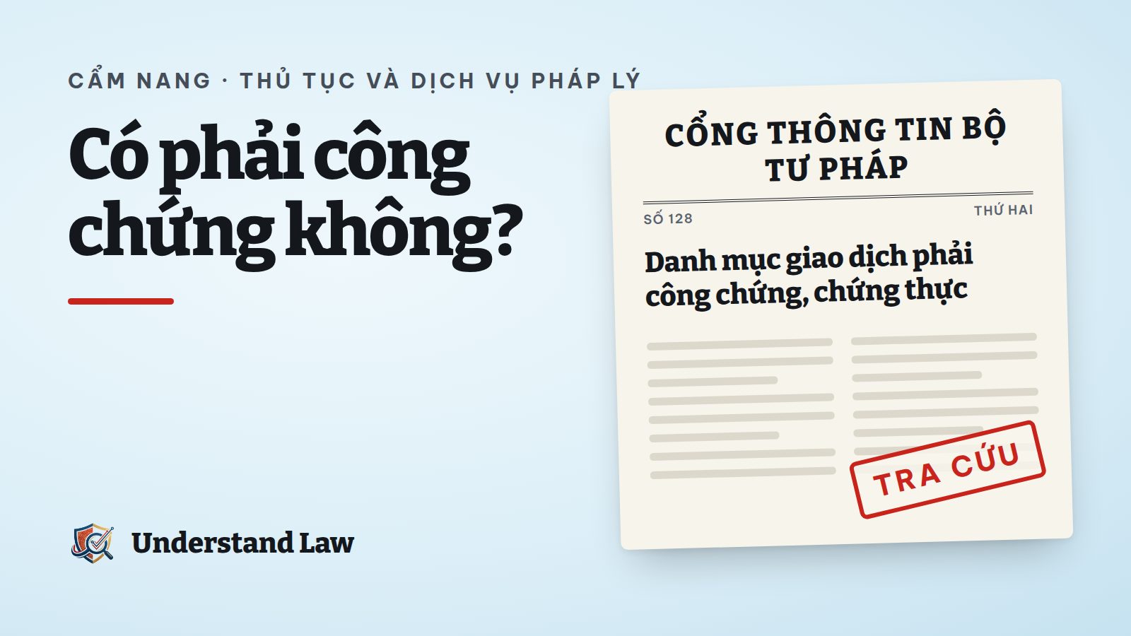Danh mục giao dịch phải công chứng trên cổng thông tin