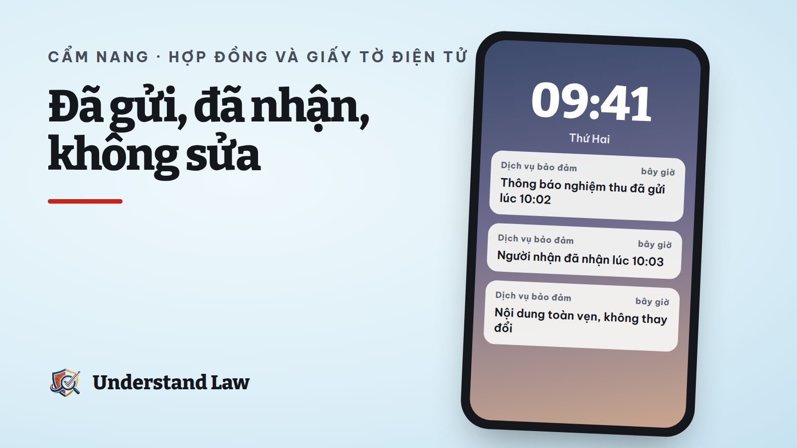 Phong bì điện tử có dấu xác nhận đã gửi, đã nhận