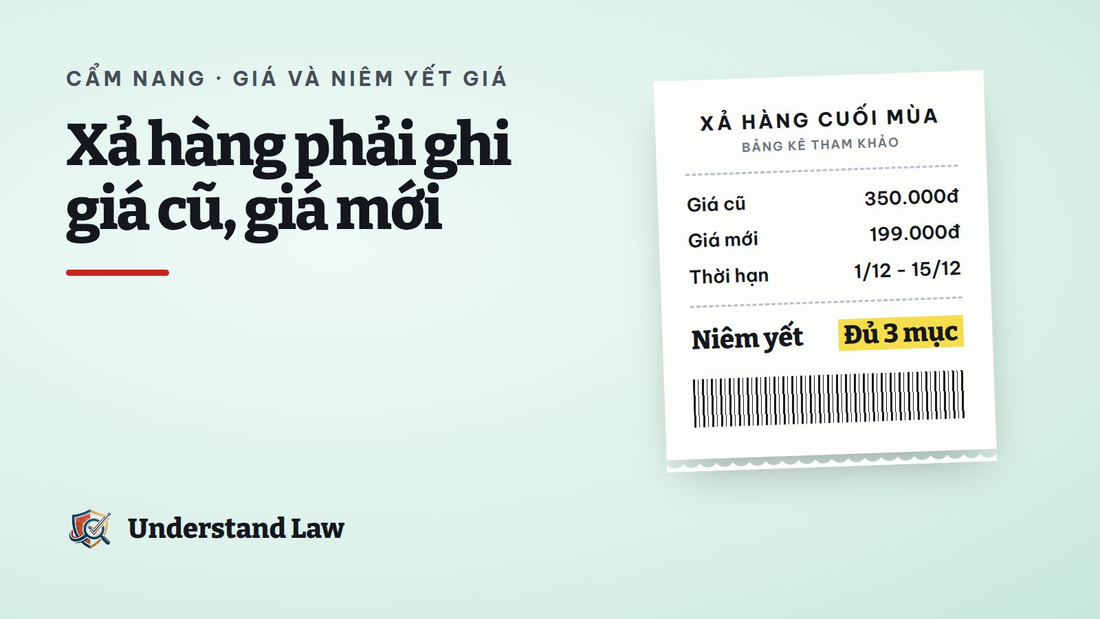 Bảng giá xả hàng tham khảo có giá cũ, giá mới và thời hạn hạ giá