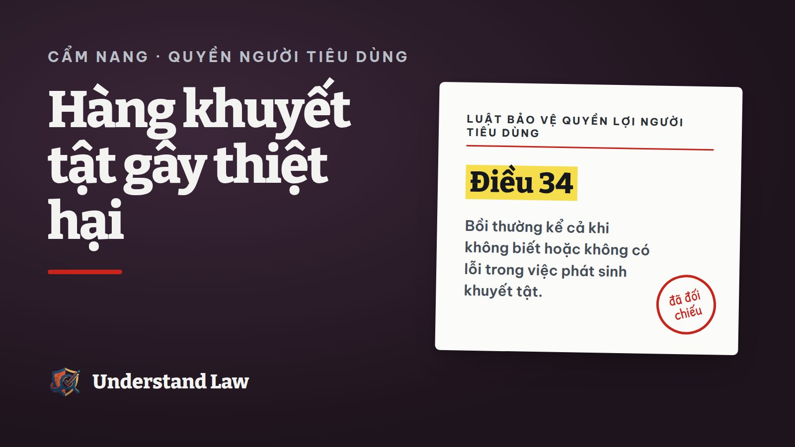 Thẻ trích Luật Bảo vệ quyền lợi người tiêu dùng về bồi thường do hàng có khuyết tật