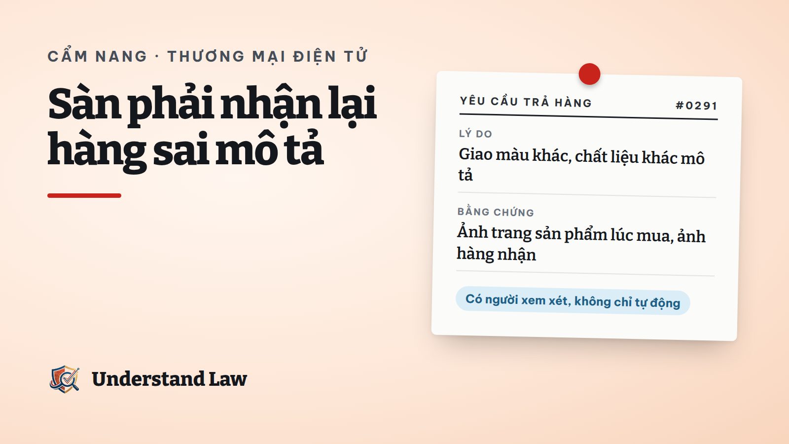 Phiếu yêu cầu trả hàng gửi sàn vì hàng không đúng mô tả