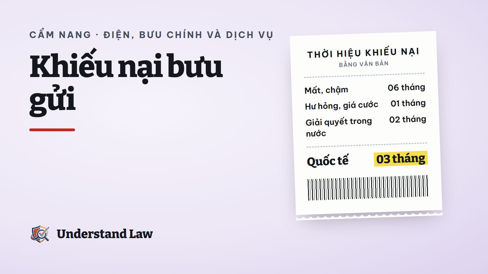 Thùng hàng bị móp với phiếu gửi và tờ đơn khiếu nại