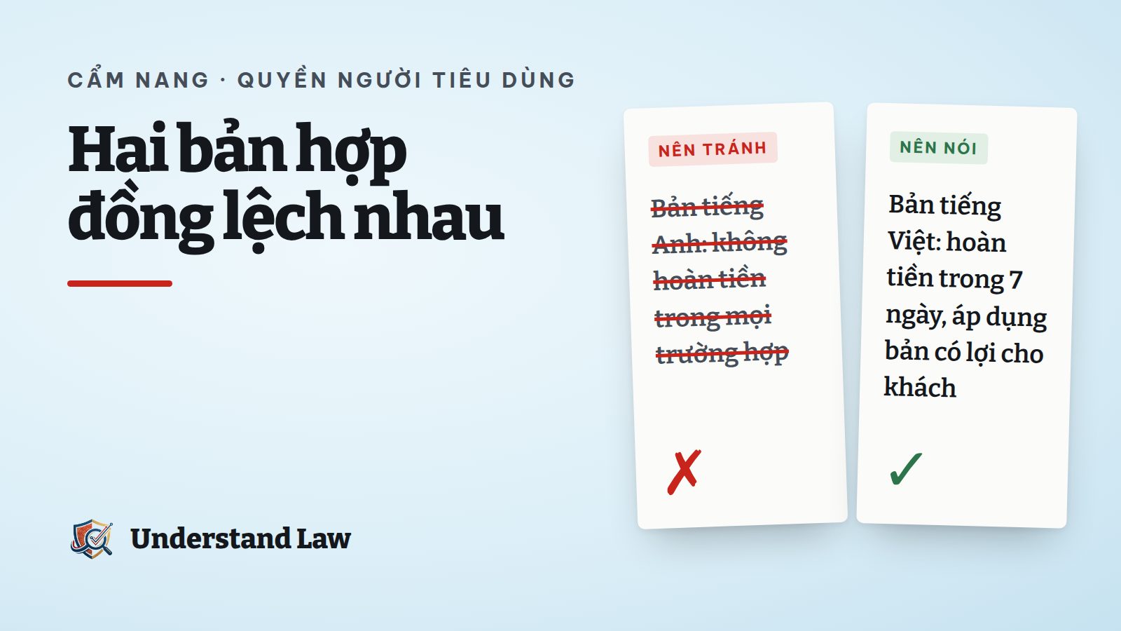 Hai bản hợp đồng tiếng Việt và tiếng Anh đặt cạnh nhau