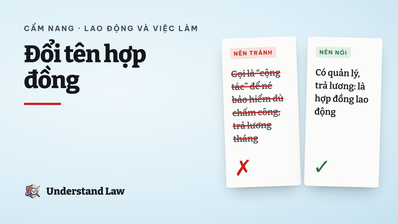 Bản hợp đồng ghi chữ cộng tác viên bị lật mặt sau thành hợp đồng lao động