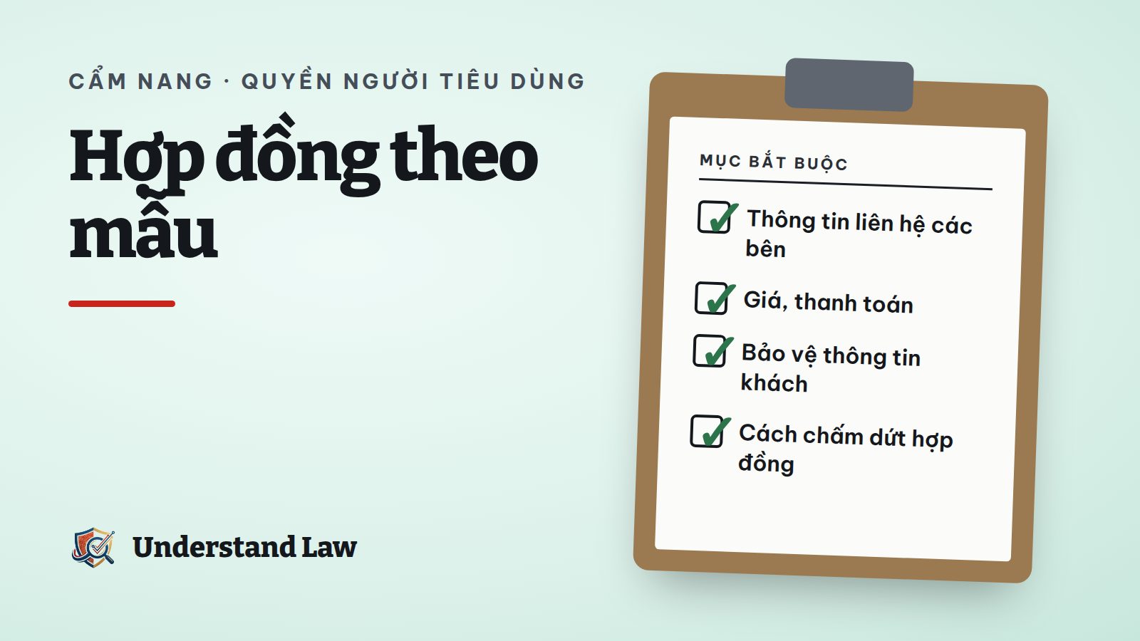 Danh sách các mục bắt buộc trong hợp đồng theo mẫu