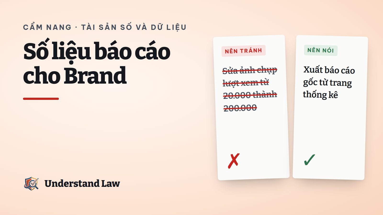 Hai cột so sánh ảnh chụp số liệu đã chỉnh sửa và số liệu xuất từ nền tảng