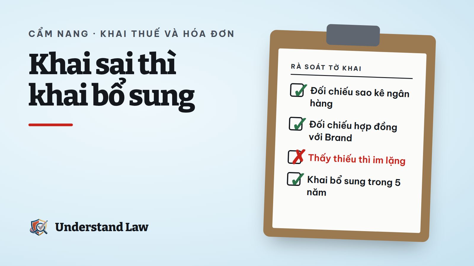 Bảng kiểm rà soát tờ khai thuế để khai bổ sung