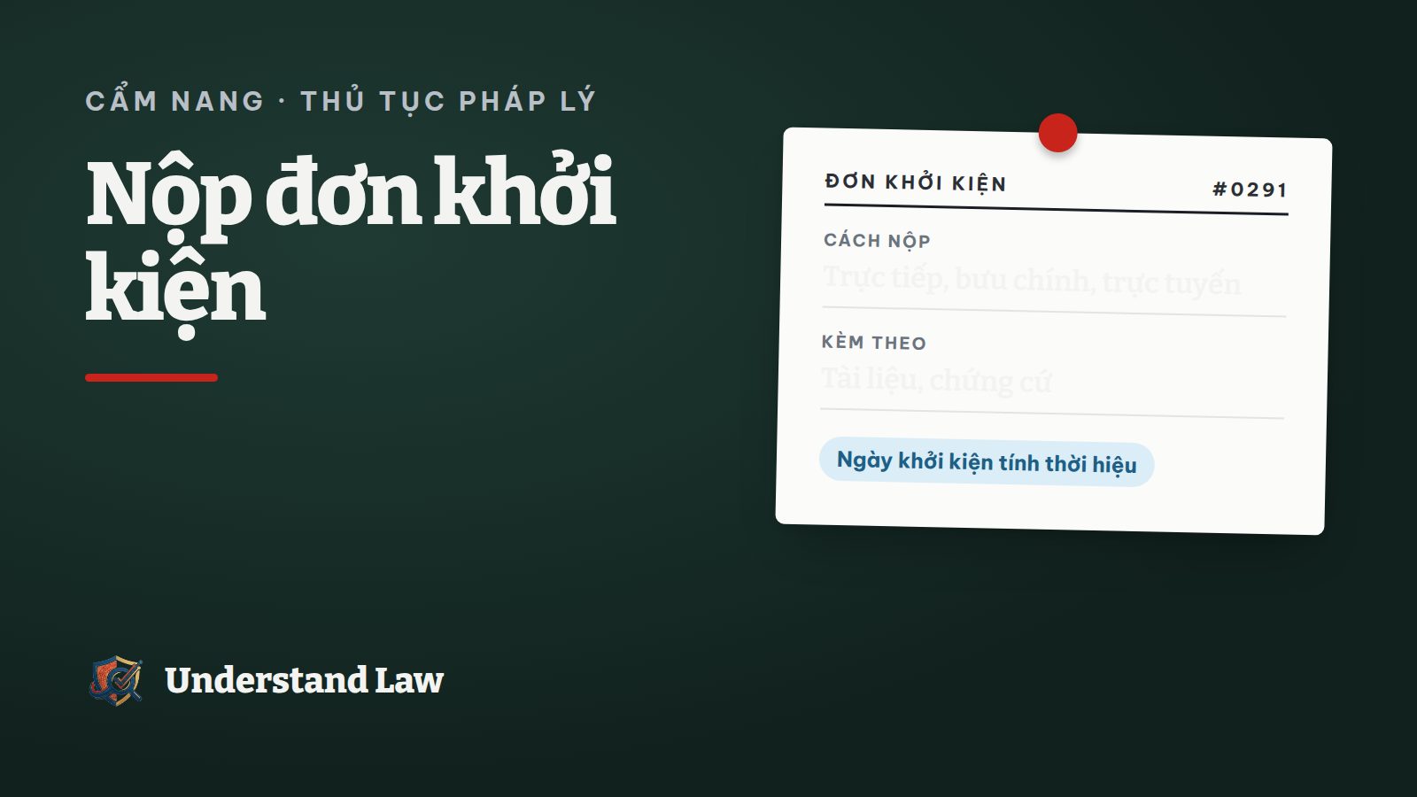 Phong bì đơn khởi kiện bên cạnh búa thẩm phán