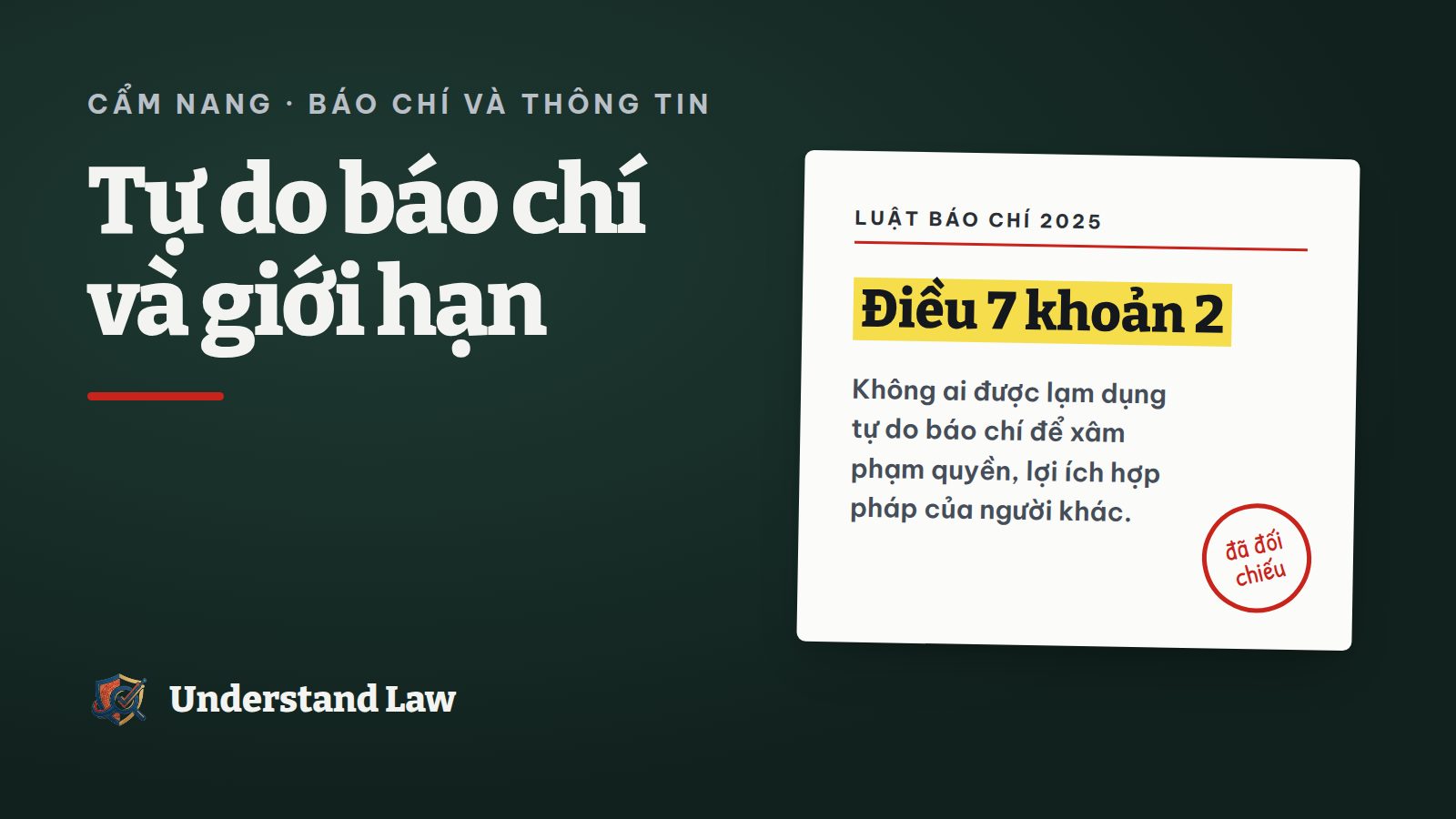 Thẻ trích Luật Báo chí 2025 về giới hạn của quyền tự do báo chí