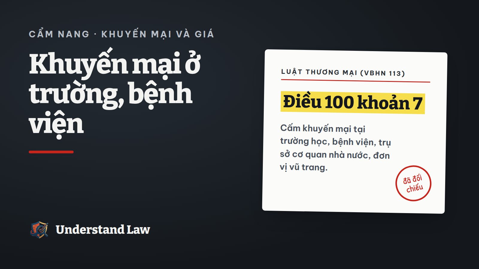 Thẻ trích Luật Thương mại Điều 100 về nơi không được khuyến mại